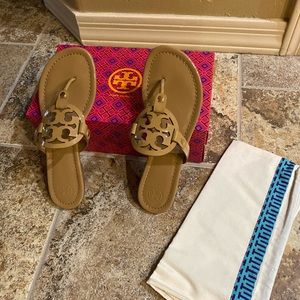 Like new Patent Leather Sand Color Miller Sandals